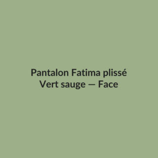 Pantalon Fatima plissé — Vert sauge, vue face