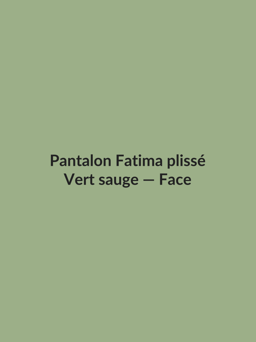 Pantalon Fatima plissé — Vert sauge, vue face