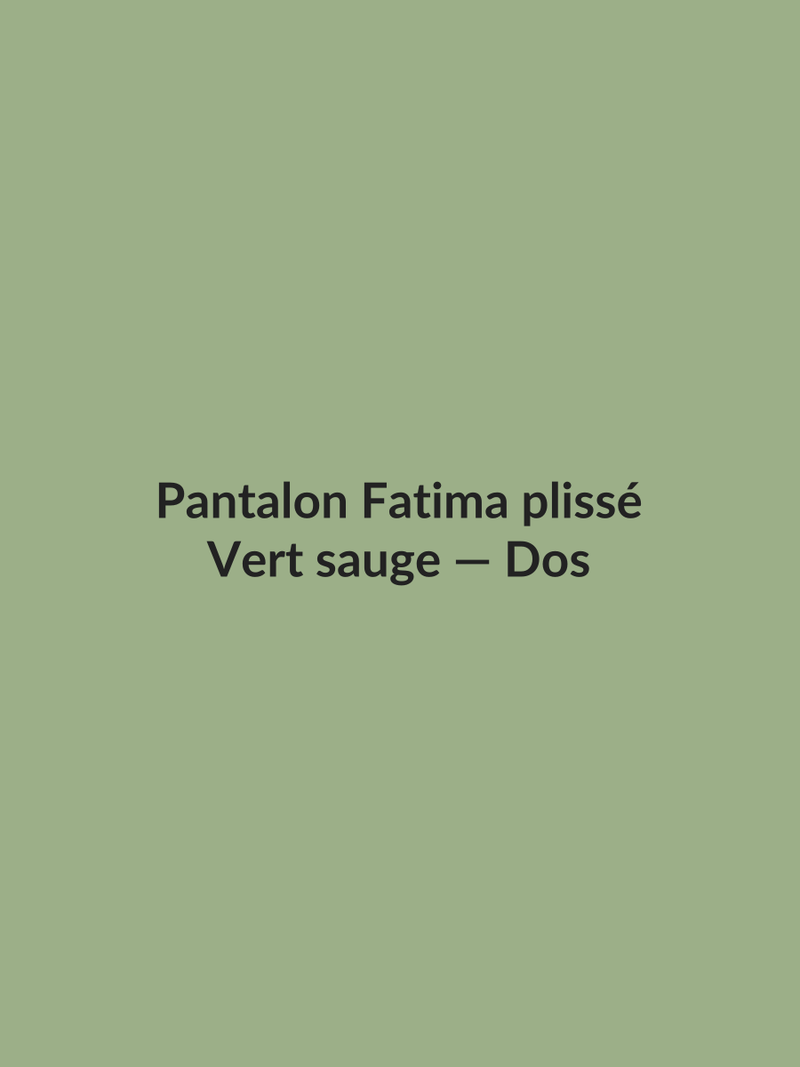 Pantalon Fatima plissé — Vert sauge, vue dos