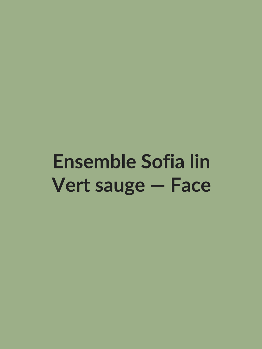 Ensemble Sofia lin — Vert sauge, vue face