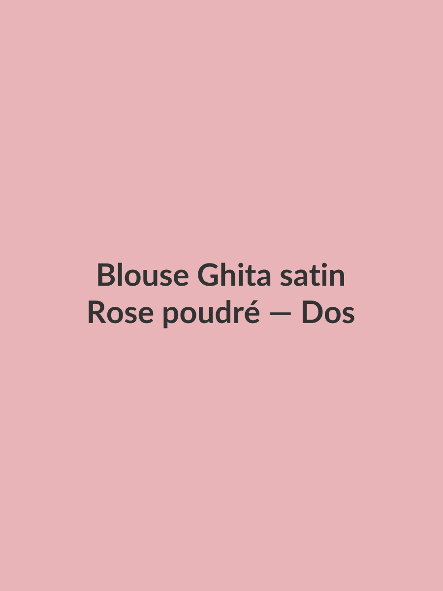 Blouse Ghita satin — Rose poudré, vue dos