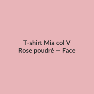 T-shirt Mia col V — Rose poudré, vue face