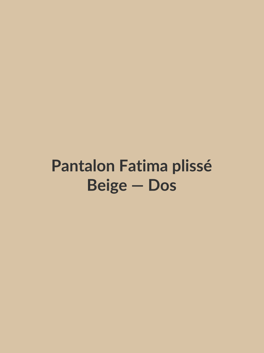 Pantalon Fatima plissé — Beige, vue dos