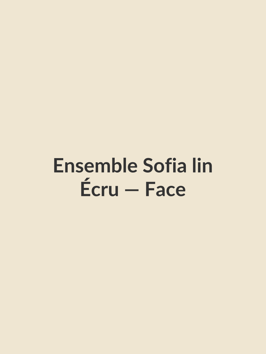 Ensemble Sofia lin — Écru, vue face