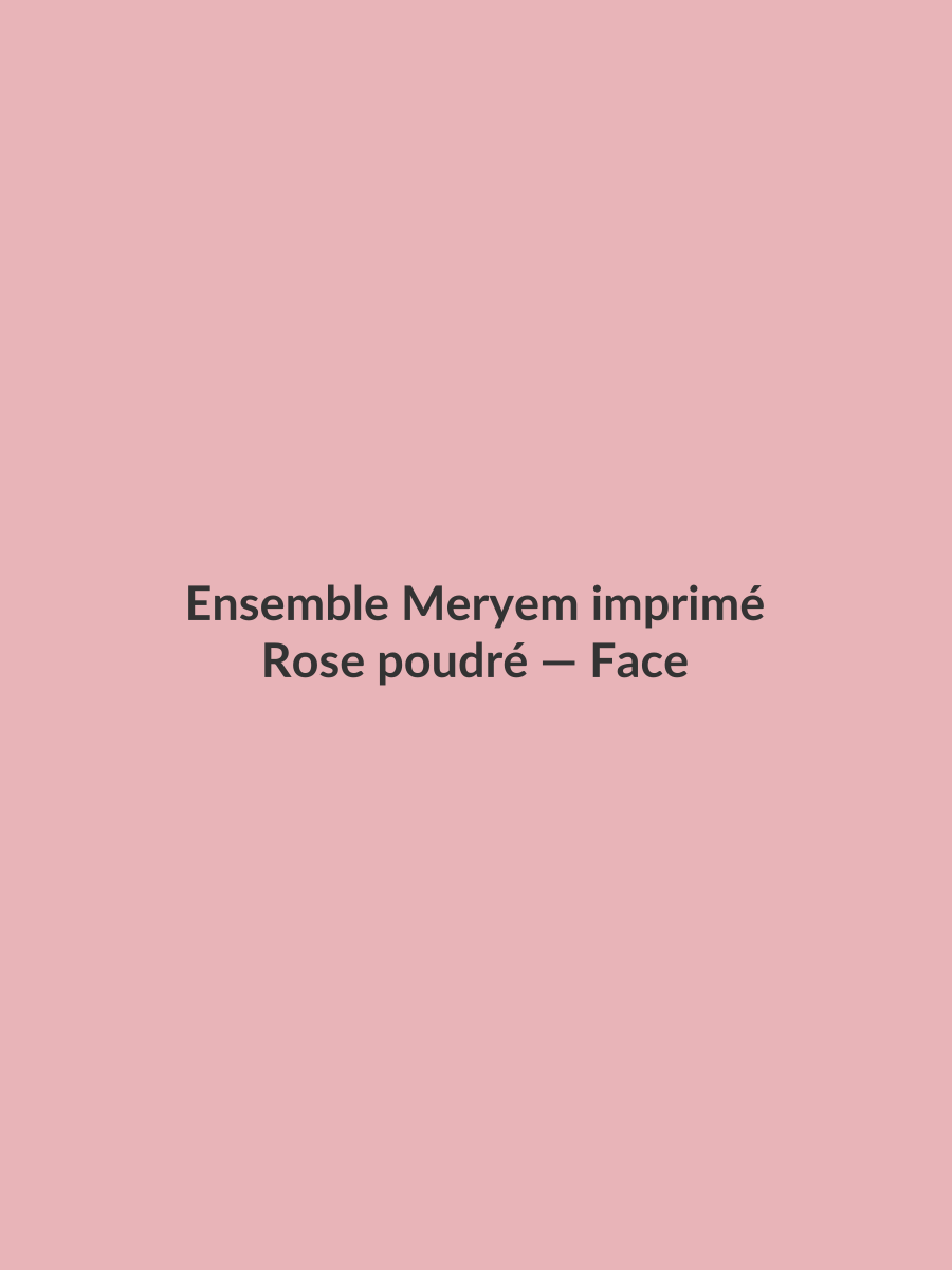 Ensemble Meryem imprimé — Rose poudré, vue face