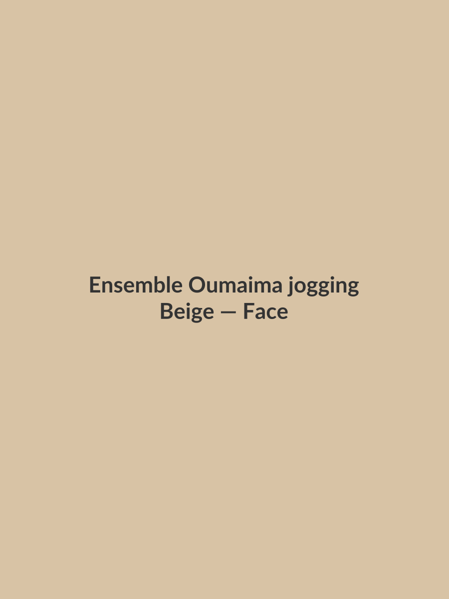 Ensemble Oumaima jogging — Beige, vue face