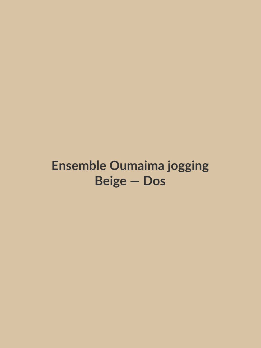 Ensemble Oumaima jogging — Beige, vue dos