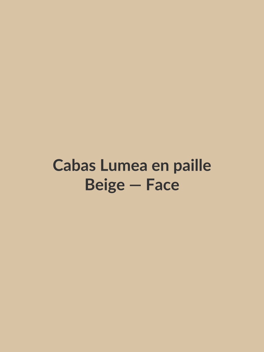 Cabas Lumea en paille — Beige, vue face