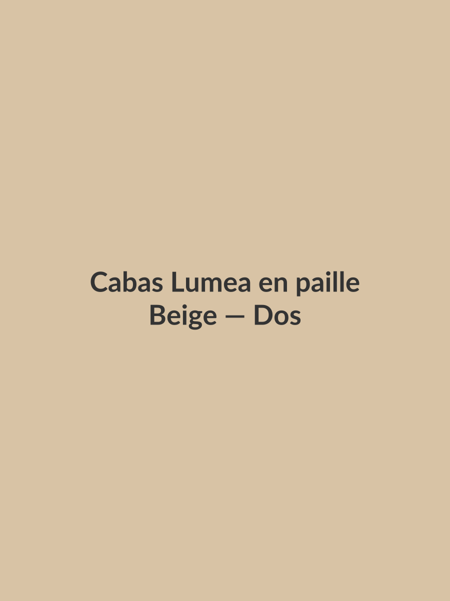 Cabas Lumea en paille — Beige, vue dos