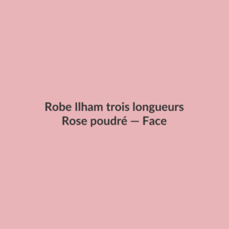 Robe Ilham trois longueurs — Rose poudré, vue face
