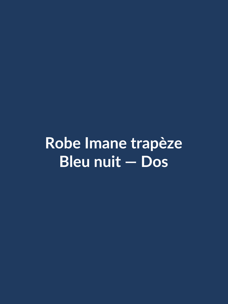 Robe Imane trapèze — Bleu nuit, vue dos