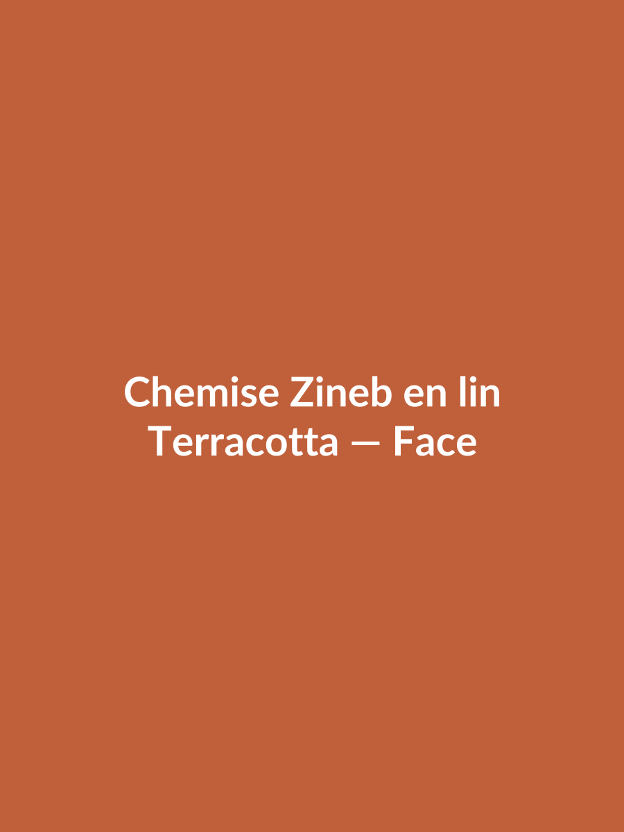 Chemise Zineb en lin — Terracotta, vue face