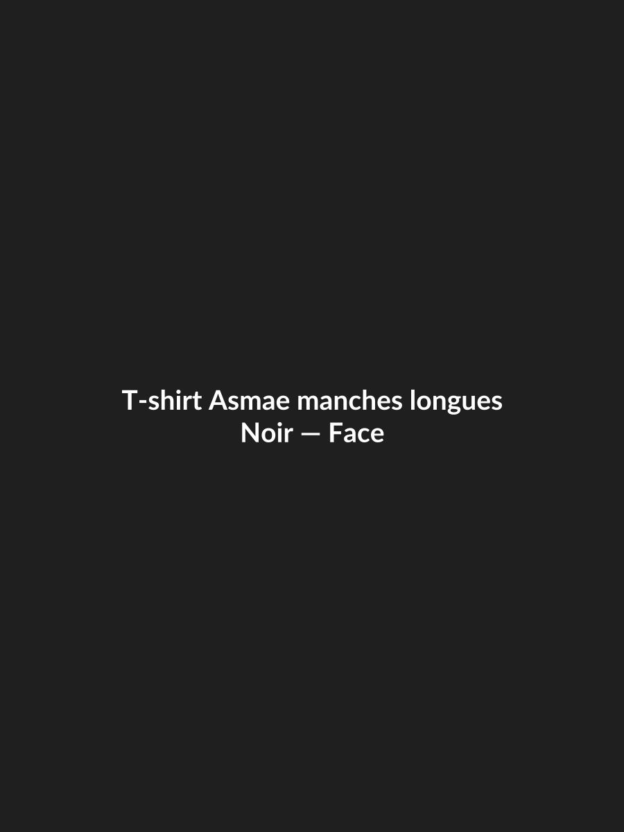 T-shirt Asmae manches longues — Noir, vue face