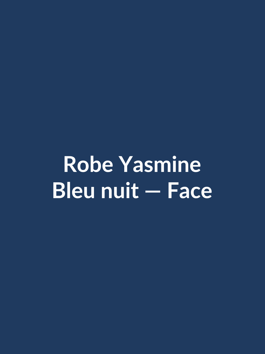 Robe Yasmine — Bleu nuit, vue face
