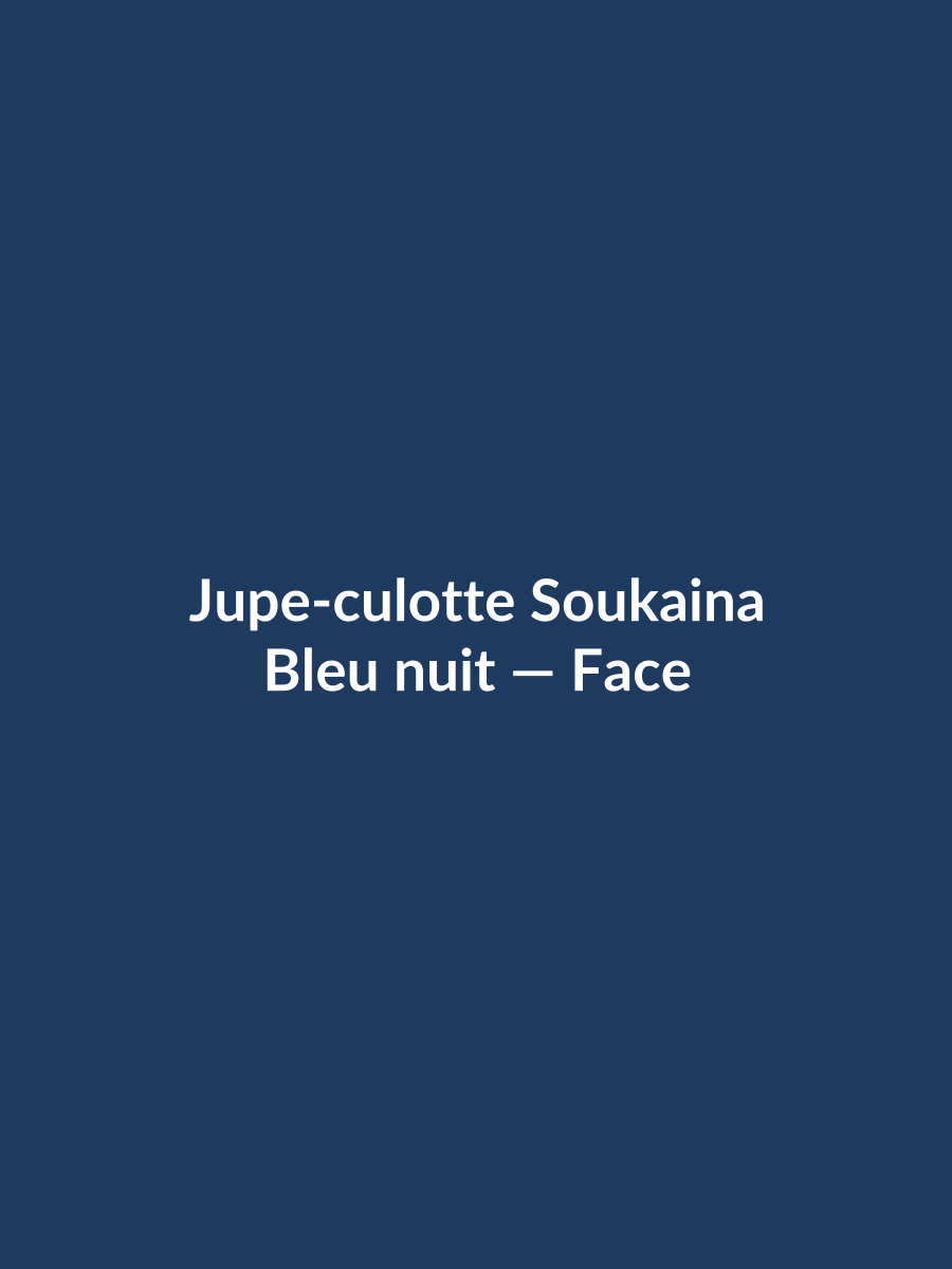 Jupe-culotte Soukaina — Bleu nuit, vue face