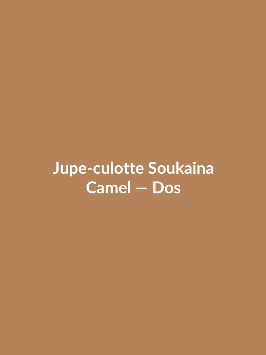 Jupe-culotte Soukaina — Camel, vue dos