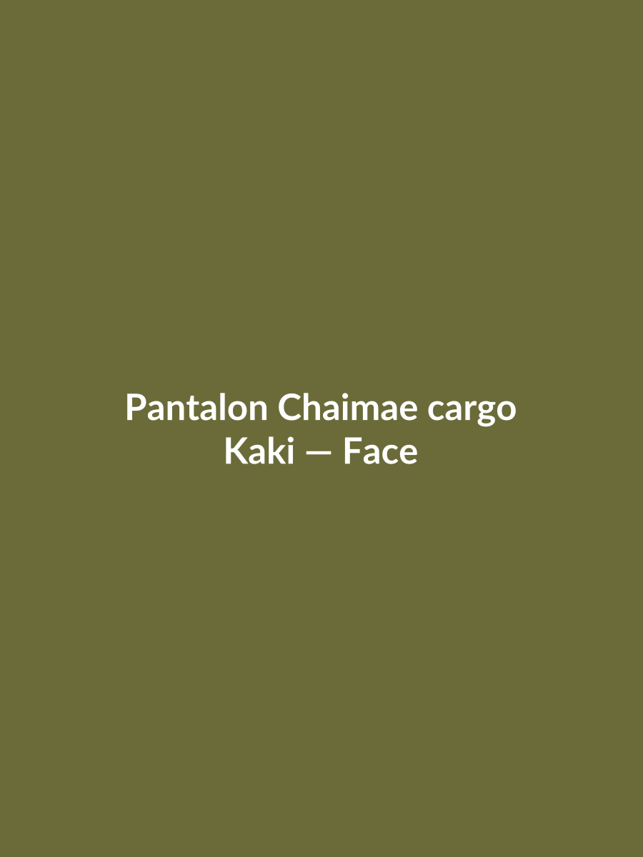 Pantalon Chaimae cargo — Kaki, vue face