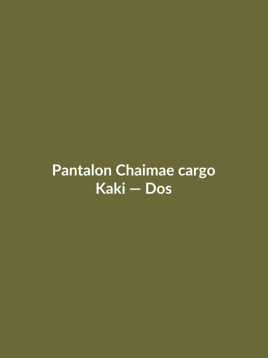 Pantalon Chaimae cargo — Kaki, vue dos