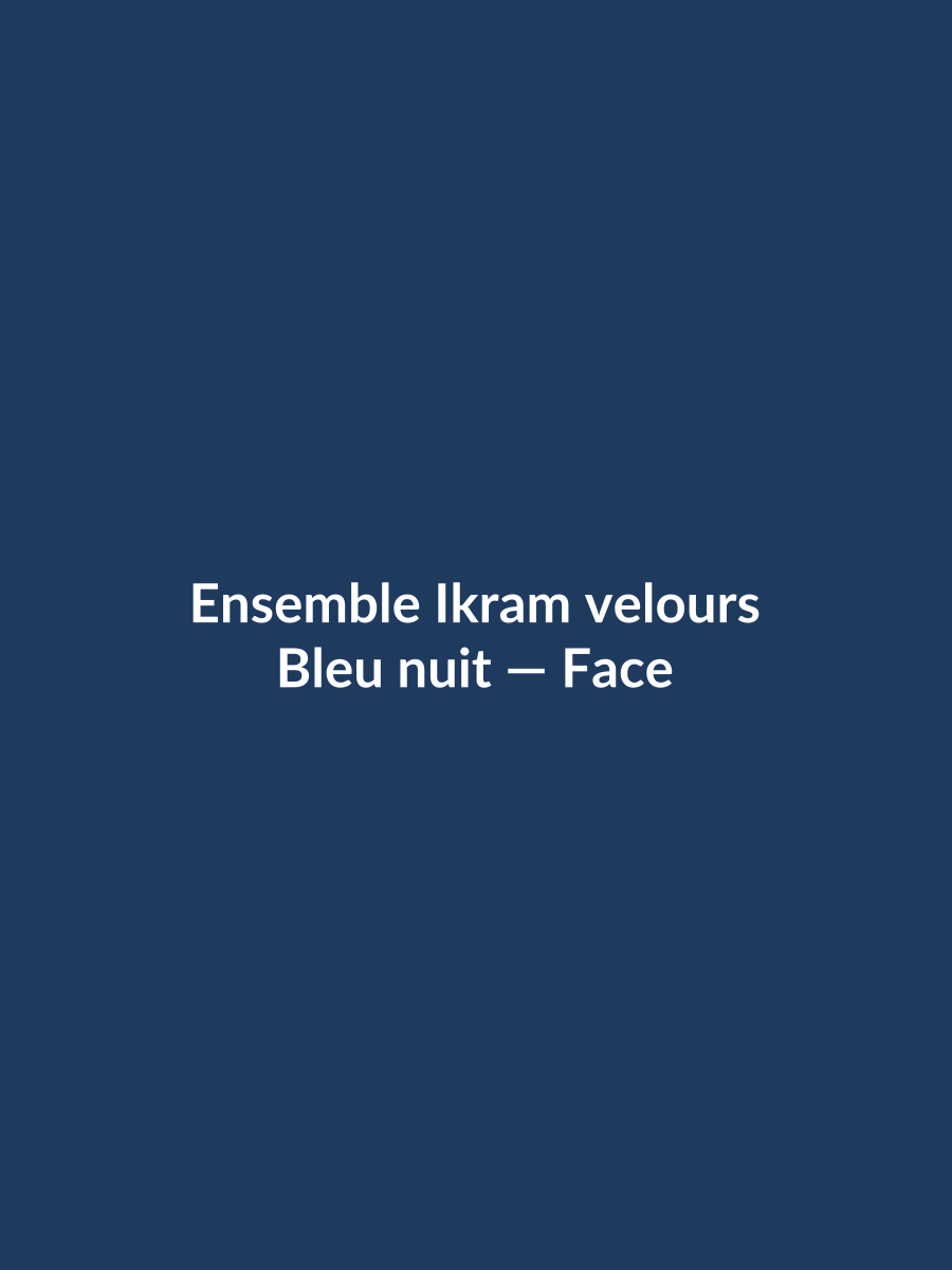 Ensemble Ikram velours — Bleu nuit, vue face