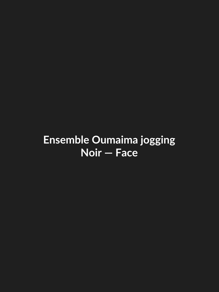 Ensemble Oumaima jogging — Noir, vue face