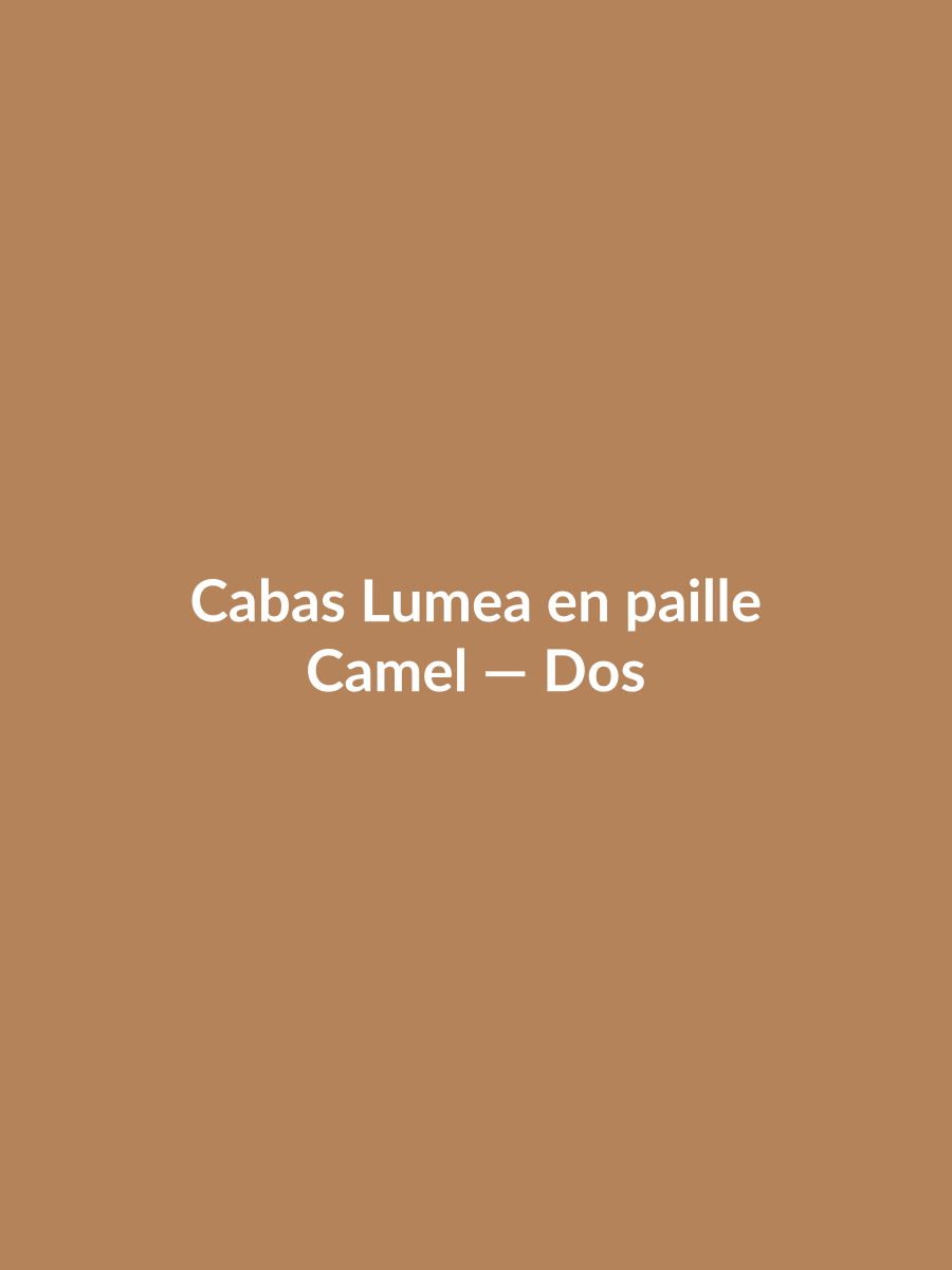 Cabas Lumea en paille — Camel, vue dos